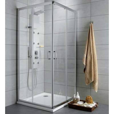 Radaway Premium Plus C D szögletes zuhanykabin króm profil átlátszó üveg 30453-01-01N