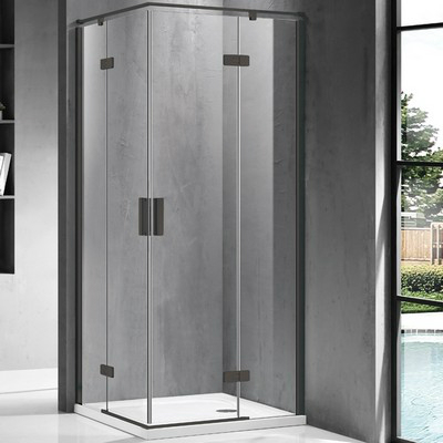 Wellis Murano 90 szögletes zuhanykabin fekete profil átlátszó üveg WC00420