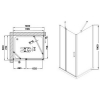 Wellis Triton 120x80 téglalap zuhanykabin alumínium profil átlátszó üveg WC00326 rajza