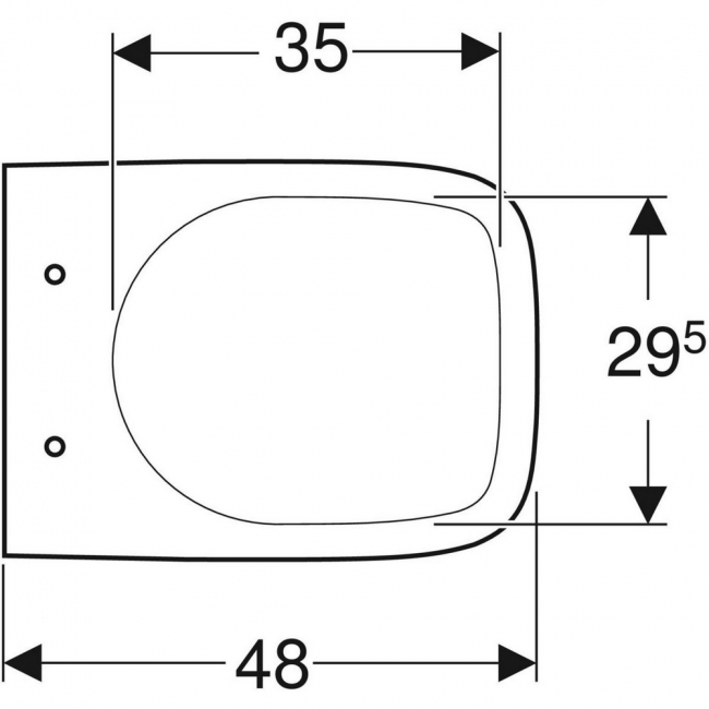 Geberit Selnova Compact fali WC mélyöblítésű GE-500.263.01.1 rajza