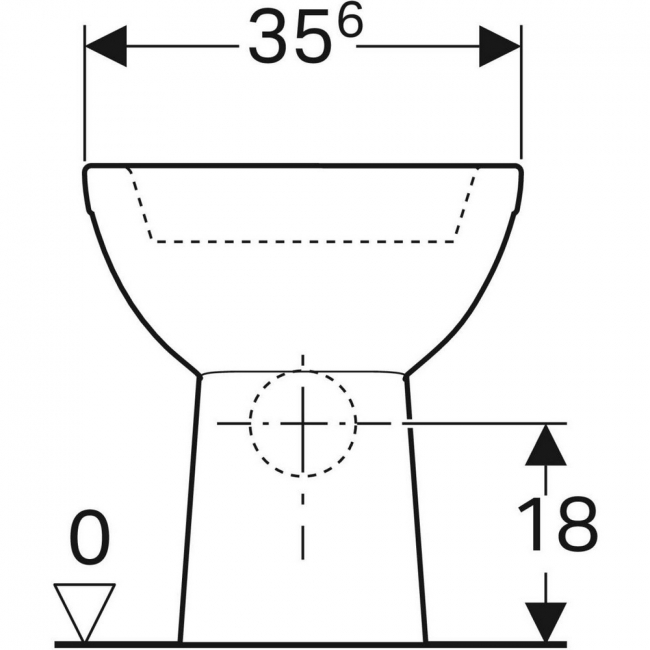 Geberit Selnova monoblokkos WC hátsó kifolyású Rimfree GE-500.283.01.1 rajza