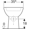 Geberit Selnova monoblokkos WC hátsó kifolyású Rimfree GE-500.283.01.1 rajza