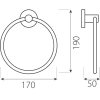 Ferro Grace törölközőtartó gyűrű króm AC11 rajza