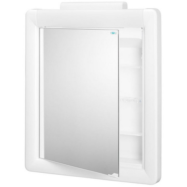 Bisk Kalipso telitükrös szekrény világítással fehér műanyag 91002