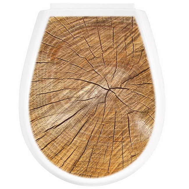 Bisk Lilia WC ülőke fa mintás PP műanyag Easy 08001