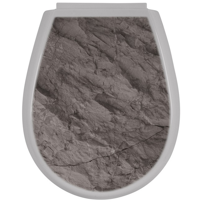 Bisk Lilia WC ülőke kő mintás PP műanyag Easy 08000