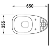 Duravit D-CODE monoblokkos WC csésze alsó kifolyás mélyöblítés 21110100002 rajz