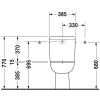 Duravit D-CODE monoblokkos WC csésze alsó kifolyás mélyöblítés 21110100002 rajz3