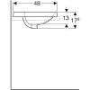 Geberit VariForm ovális beépíthető mosdó csaplyukas alul mázas 60cm v rajz3