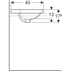 Geberit VariForm ovális beépíthető mosdó csaplyukas alul mázas 50cm GE-500.713.01.2 rajz2