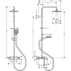 Hansgrohe Vernis Blend 200 kádtöltős zuhanyrendszer komplett HG-26274000 rajza