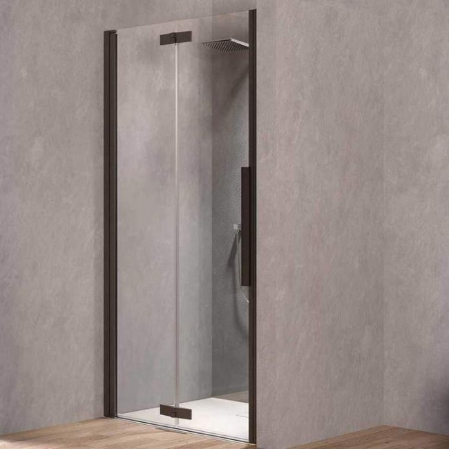 Kolpa San Polaris Fold N 100 zuhanyajtó balos fekete profil átlátszó üveg