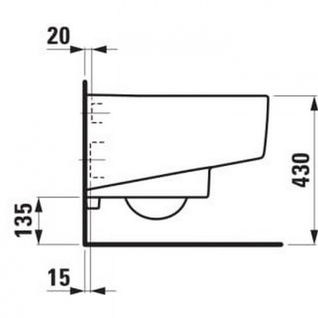 Laufen Pro S fali mélyöblítésű WC csésze perem nélküli Rimless H8209624000001 rajz3