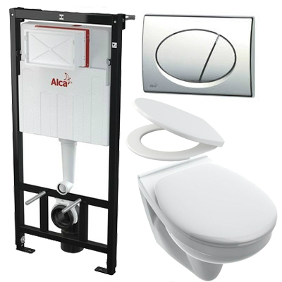 Alcaplast AM101 beépíthető WC tartály SZETT fényes króm nyomólappal s008 SANISET008