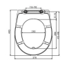 Alcaplast A604 Duroplast WC ülőke Softclose műszaki rajz