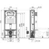 Alcaplast AM116 1120 Solomodul beépíthető WC tartály szerelőkerettel térbe helyezhető AM116/1120 rajza