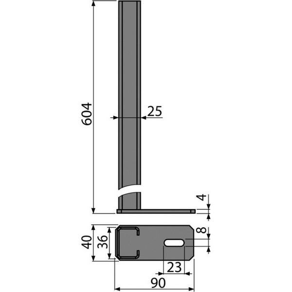 Alcaplast P118 lábak beépíthető WC tartályokhoz 60 cm P118 rajza
