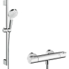 Hansgrohe Crometta Ecostat termosztátos zuhanyrendszer 65 cm rúd fehér króm 27812400