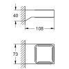 Grohe Selection Cube szappan és pohártartó konzol GR-40865000 rajza