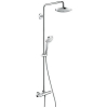 Hansgrohe Croma Select E Showerpipe termosztátos zuhanyrandszer króm fehér