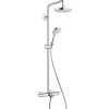 Hansgrohe Croma Select S Showerpipe 180 termosztátos zuhanyrendszer komplett fehér króm