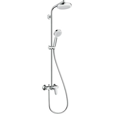 Hansgrohe Crometta Showerpipe 1jet egykaros zuhanyrendszer króm fehér 27266400