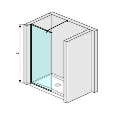 Jika Pure üveg zuhanyfal 68 cm oldalfalhoz rögzített átlátszó üveg