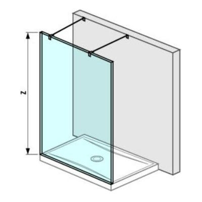 Jika Pure üveg zuhanyfal 120 cm támasszal rögzített átlátszó üveg