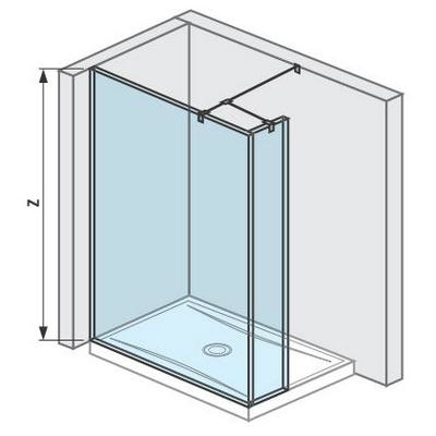 Jika Pure üveg zuhanyfal 130 cm oldalfalhoz rögzített és sarok résszel