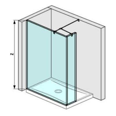 Jika Pure üveg zuhanyfal 80 cm oldalfalhoz rögzített és sarok résszel