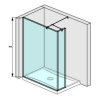 Jika Pure üveg zuhanyfal 70 cm oldalfalhoz rögzített és sarok résszel