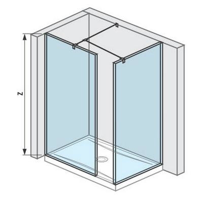 Jika Pure üveg zuhanyfal 68x80 cm oldalfalhoz rögzített sarok elrendezés