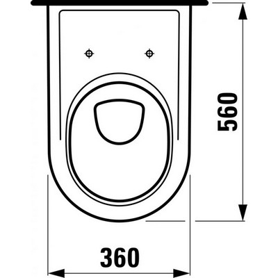Laufen Pro fali WC mélyöblítésű hátsó kifolyású csésze H8209500000001 rajz