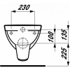 Laufen Pro fali WC mélyöblítésű hátsó kifolyású csésze H8209500000001 rajz 2