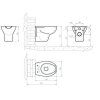 MOKO IDRA nyitott mozgáskorlátozott WC csésze MOKO-IDRA-10260 műszaki rajz