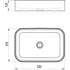 Ravak Ceramic Slim R beépíthető mosdó túlfolyó nélkül 55 cm fehér XJX01155002 rajza