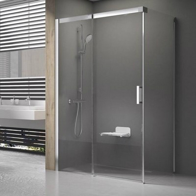 Ravak Matrix MSDPS 100x100 szögletes zuhanykabin fehér keret transparent üveg bal