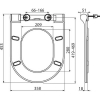 Ravak Uni Chrome Slim WC ülőke softclose X01550 rajza