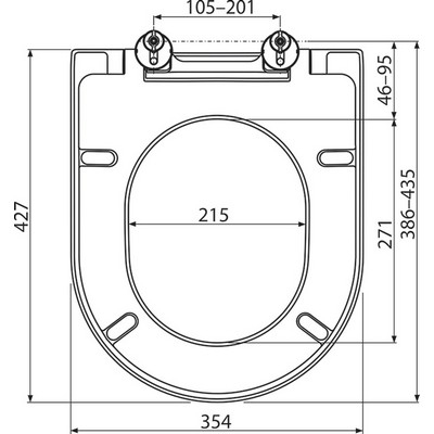 Ravak Uni Chrome WC ülőke softclose X01549 rajza
