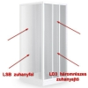 Roltechnik LD3 950 háromrészes zuhanyajtó fehér profil damp műanyag betét