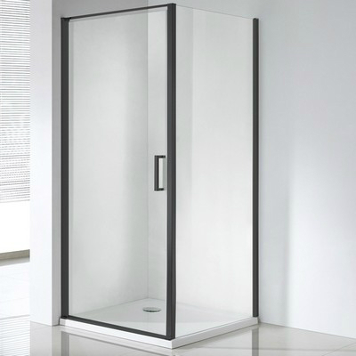 Wellis Quadrum Black 90 szögletes zuhanykabin fekete profil átlátszó üveg WC00430