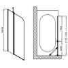 Wellis Edge 120 kádparaván alumínium profil átlátszó üveg WC00329 rajza