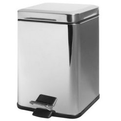   Bisk NIAGARA pedálos szemetes 5 l szögletes rozsdamentes acél króm (00122)