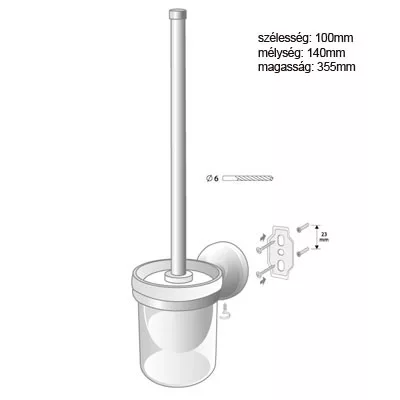 Bisk ONTARIO WC kefe szett üveg tartóval (00223CH)