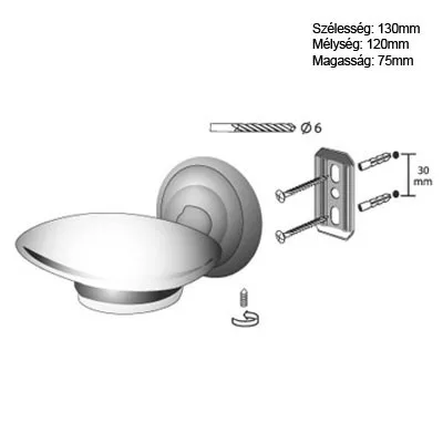 Bisk DECO antikolt réz szappantartó kerámia betéttel (00405AB)