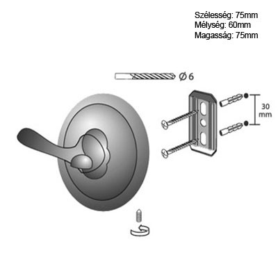 Bisk DECO antikolt réz dupla fogas (00408AB)