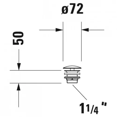Duravit PushOpen leeresztő túlfolyó nélkül 5/4 króm 0050241000