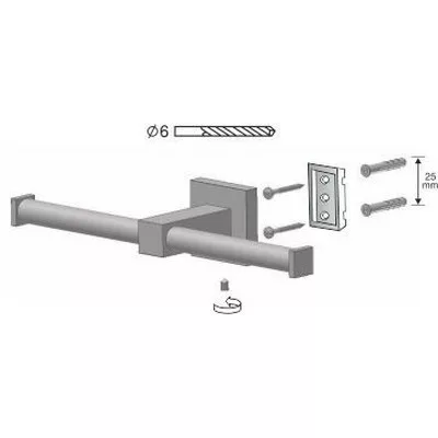 Bisk NORD szatén tartalék WC papír tartó rúd (00583)