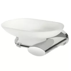 Bisk SIDE króm szappantartó üveg betéttel (00997)