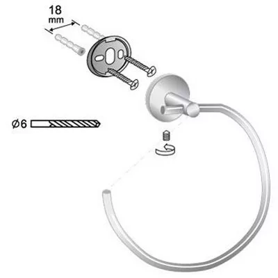 Bisk Foryou króm törölközőtartó gyűrű (01178)